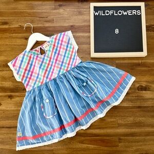 NEW Wildflowers La La Land Norma Jean Top 8 Pink Plaid Blue Stripe Eyelet Lace